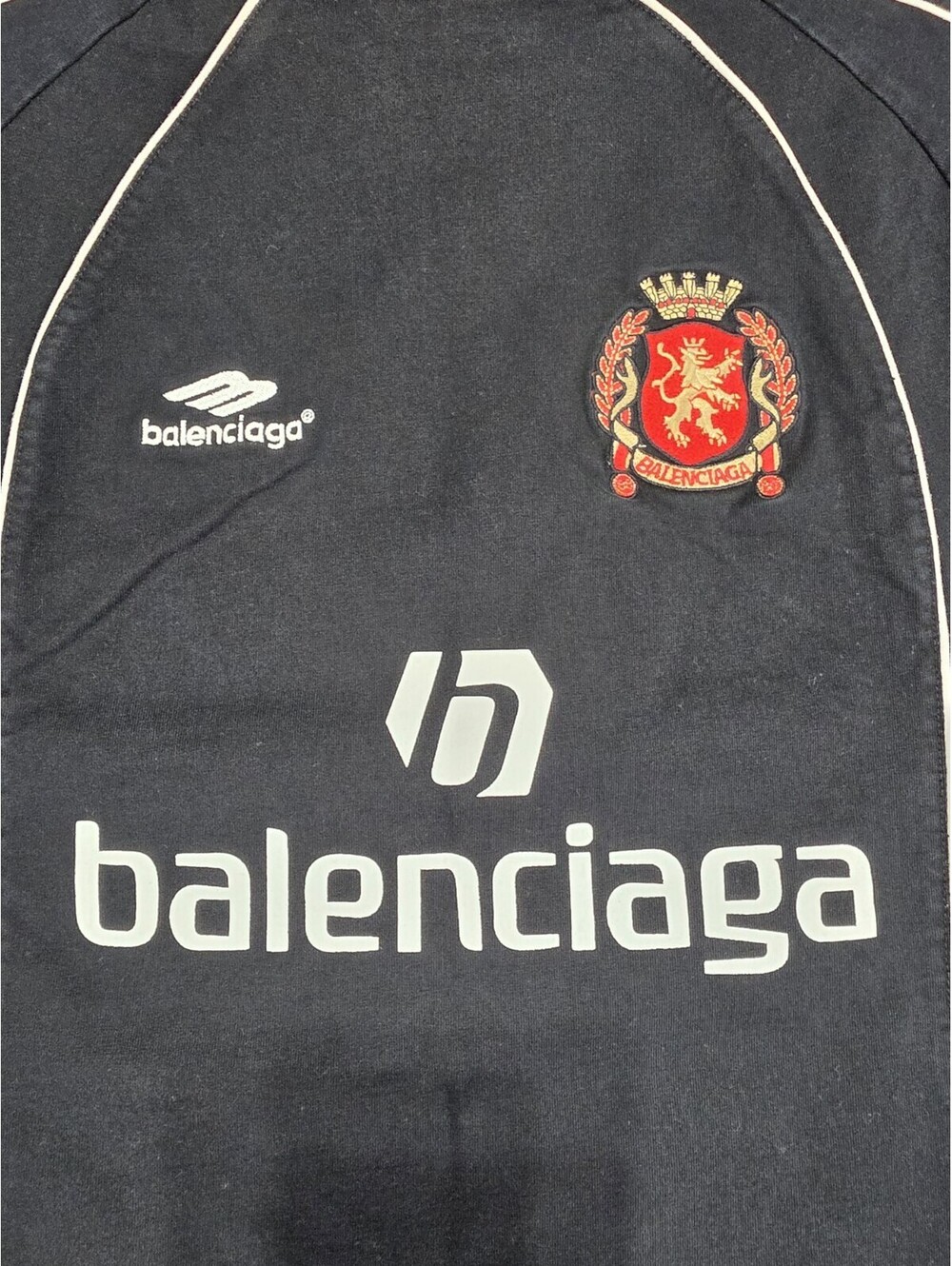 Balenciaga Black Paris 10 Logo Graphic Crew Neck Short Sleeve T-Shirt Size 1 - Picture 2 of 12
